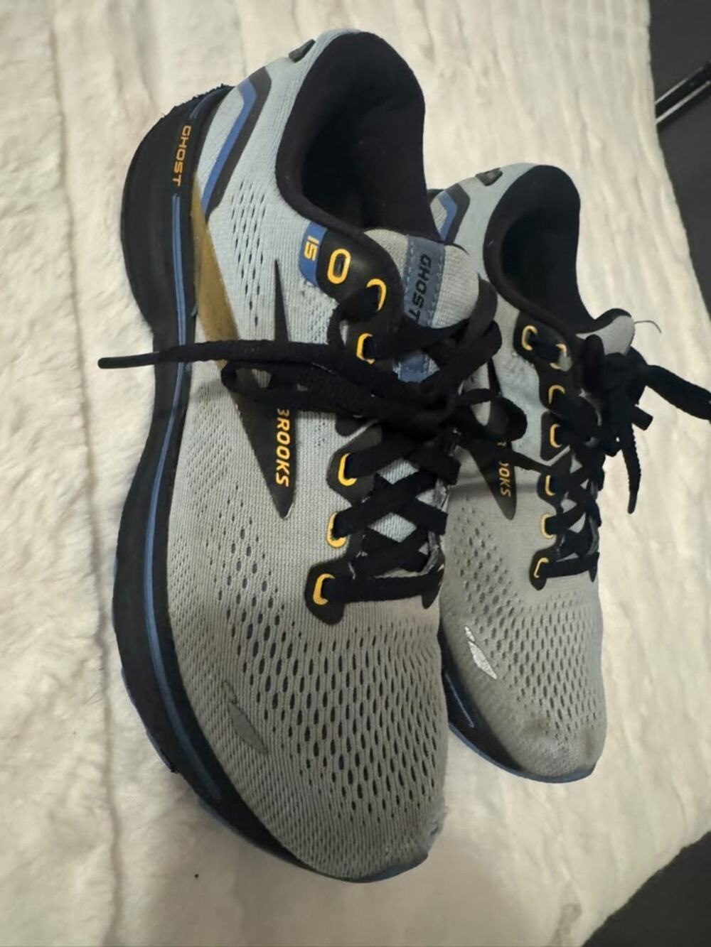 Brooks Ghost 15 Women's Running Shoes Gray Black Yellow Size 7.5 B